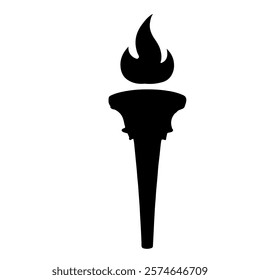 Torch fire silhouette vector icon sign symbol illustration design.
