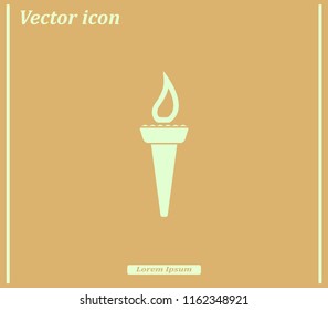 Torch with fire vector icon.
