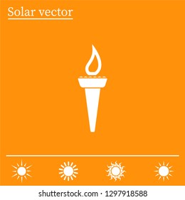 Torch with fire vector icon.