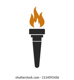 Torch fire vector icon illustration on white background