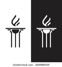torch fire vector icon illustration design template