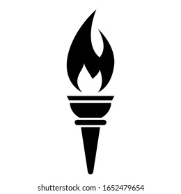Torch fire vector icon isolated on white background