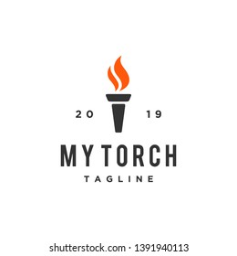 torch fire vector logo design