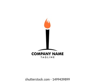 Torch fire vector logo design