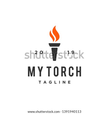 torch fire vector logo design