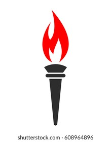 Torch fire vector symbol illustration on white background