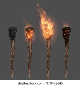 Torch with flame