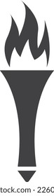 Torch flame black icon. Freedom symbol. Ceremony sign