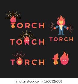 Torch flame character for Logo Design.
T,O,R are in Torch Character face and Torch man.
