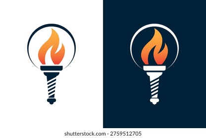 Torch Flame Education Knowledge Leadership Success Logo Design