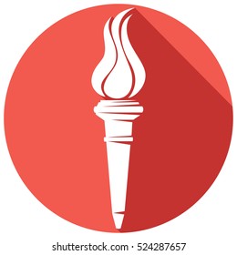 torch with flame flat icon