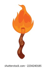 torch flame flat icon isolated