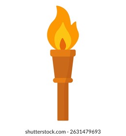 Icono de llama de antorcha – Estilo de color plano