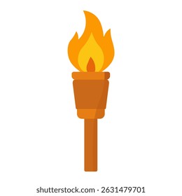 Torch Flame Icon – Flat Color Style