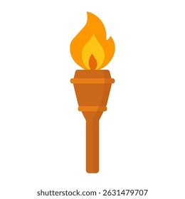 Icono de llama de antorcha – Estilo de color plano