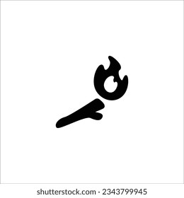 Torch Flame Icon Logo Symbol. Isolated on White Background.