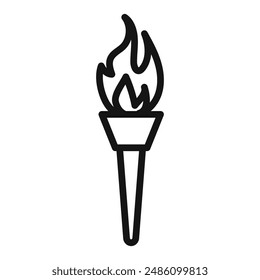 Torch flame icon mark in filled style