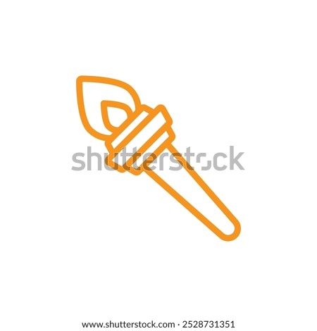 Torch flame icon Outline vector for web ui