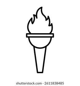 Torch flame icon Simple outline vector logo