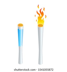 Torch flame icon or symbol design. Isolated on white background.