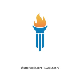 Torch flame logo 