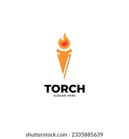 torch flame logo art design.