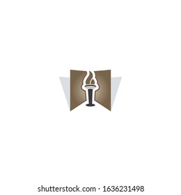 Torch flame logo design. Torch with a burning flame vector.	