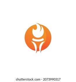 Torch flame logo icon  vector template