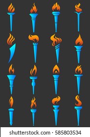 Torch flame logo templates. Symbols