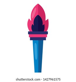 torch flame on white background vector illustration