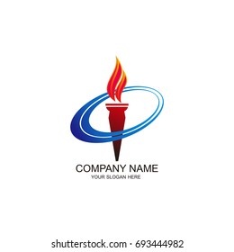 Torch flame sign icon. Fire flaming symbol