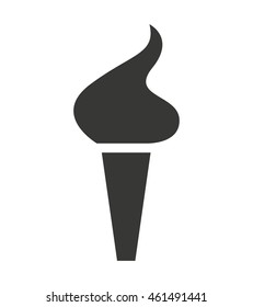 torch flame silhouette icon vector isolated graphic