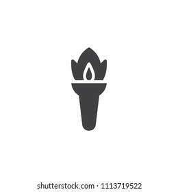 Torch flame vector icon. filled flat sign for mobile concept and web design. Fire flaming simple solid icon. Symbol, logo illustration. Pixel perfect vector graphics