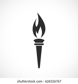 Torch flame vector icon illustration isolated on white background