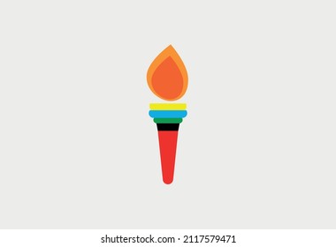 Torch in flat style. Vector graphics.