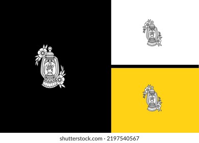arte de la línea vectorial de la antorcha y las flores