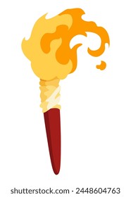 Icono de juego de antorcha. Vector de dibujos animados juego ui symbol. Gui de la computadora del rpg o juego móvil