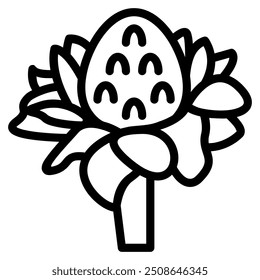 torch ginger icon with outline style. Suitable for website design, logo, app and UI. Based on the size of the icon in general, so it can be reduced.