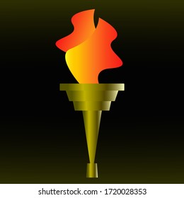 TORCH GOLD. VECTOR HOT. AND 
 DARK BACKGROUND 