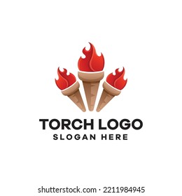 Torch Gradient Logo Icon Illustration