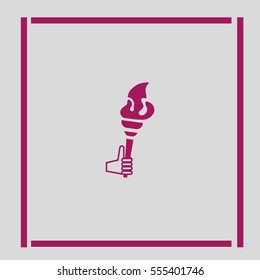 Torch, hand, icon