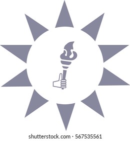 Torch, hand, icon