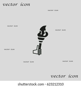 Torch, hand, icon