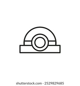 torch helmet icon flat line symbol set.