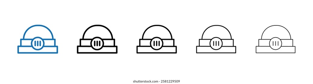 Torch helmet icon Outline vector logo for web ui