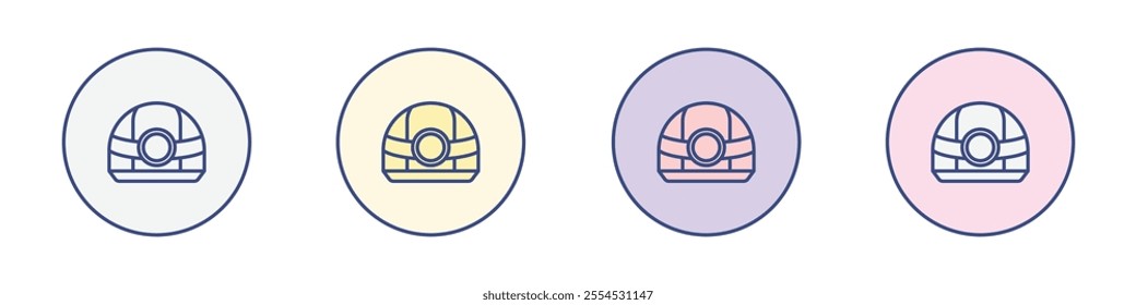 Torch helmet icon Thin line flat illustration