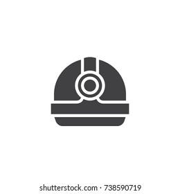 Torch helmet icon vector, filled flat sign, solid pictogram isolated on white. Symbol, logo illustration.