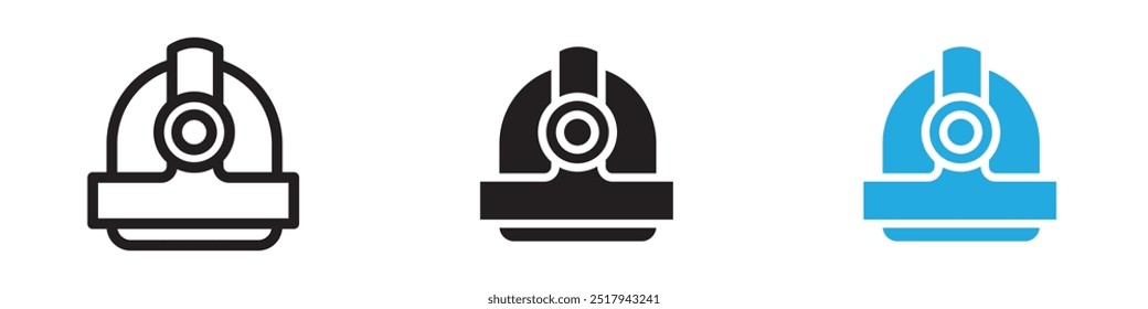 Ícone de capacete tocha vetor conjunto ilustração