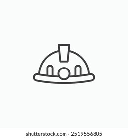 Linha de capacete tocha na cor preta da linha fina. ilustração simples de símbolos vetoriais planos.