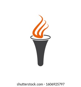Torch icon design template vector isolated illustration